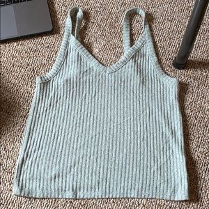 Green ribbed tank top